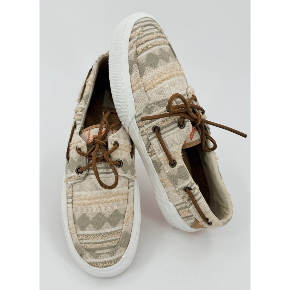 Sperry "Soletide" 2 Eye Boat Shoe Baja Blanket Distressed STS23838 Men's 9.5